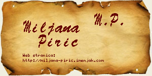 Miljana Pirić vizit kartica